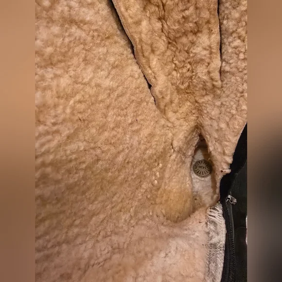 UGG Australia Smithfield Leather Suede Black Size 8.5 - Picture 7 of 8